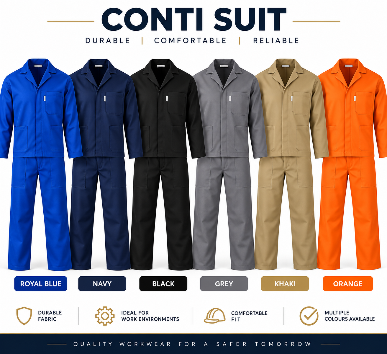 Plain Conti Suit – Polycotton Workwear - Image 2